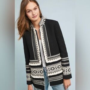 Anthropologie Cartonnier Wonderland Embroidered Jacket